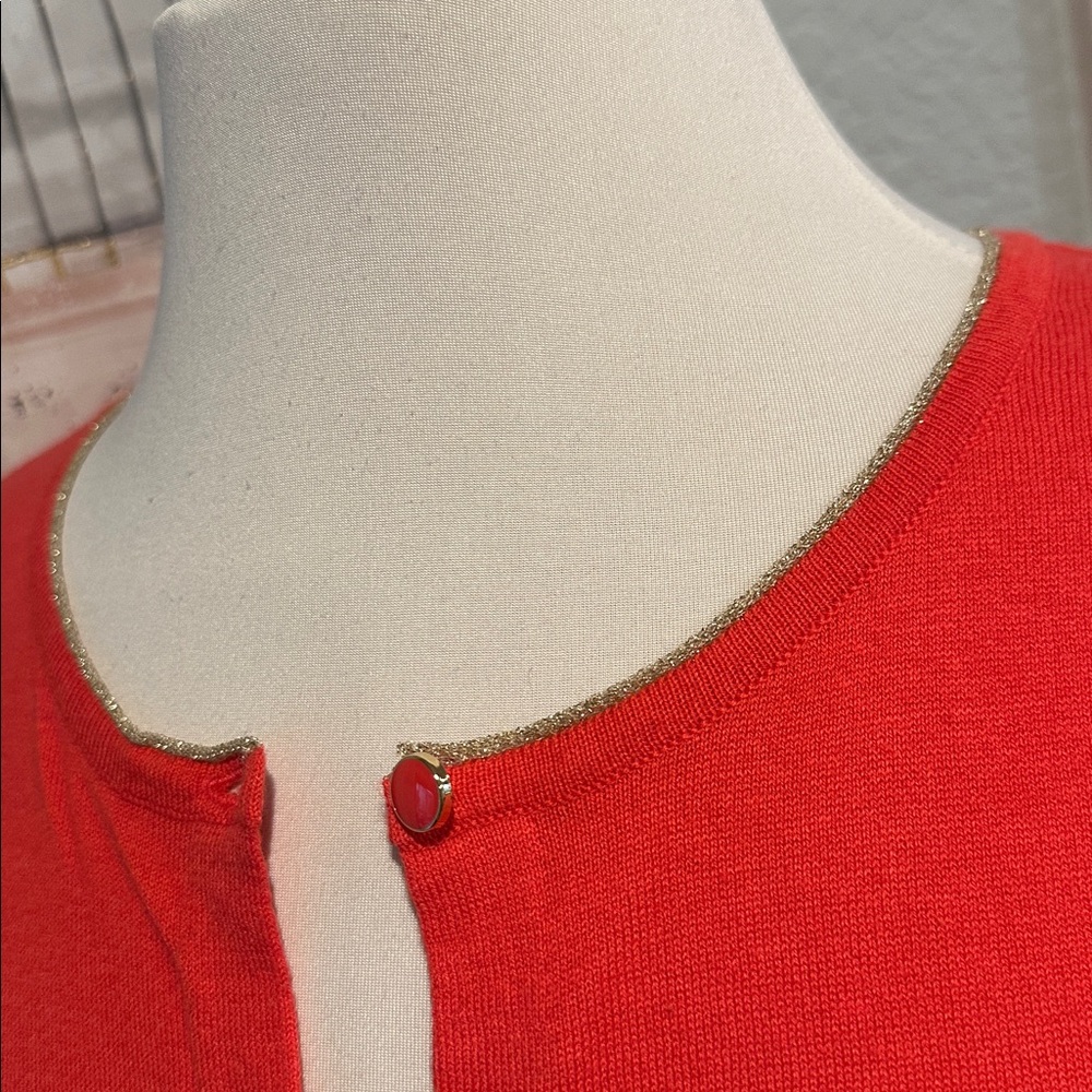 Banana Republic Sz XS Vibrant Coral Cardigan • NWT! - Picture 3 of 9